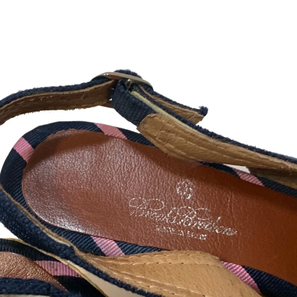 Brooks Brothers Navy Espadrille Wedge Sandals